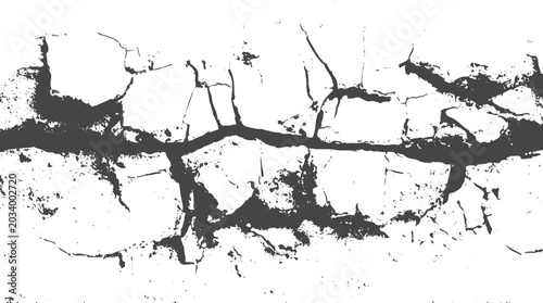 Foto Black rough grunge texture with deep cracks.
