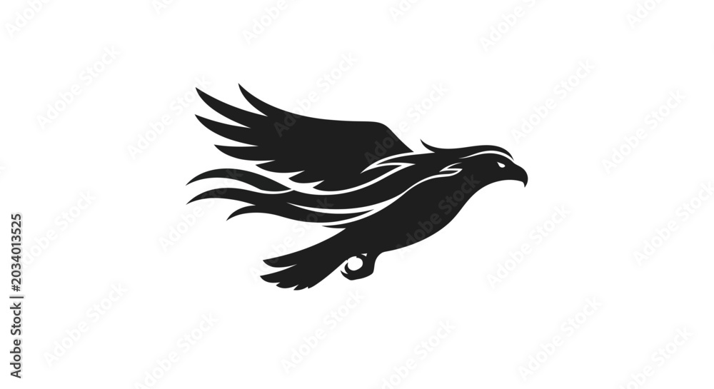 Fototapeta premium Soaring eagle silhouette in flight