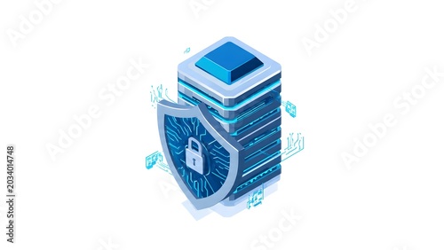 Digital Security and Data Protection Concept Illustration.