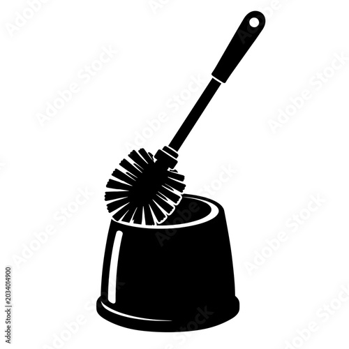 Toilet brush silhouette on a holder concept