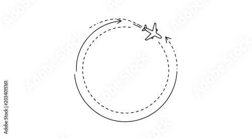 Airplane flying in circular motion.