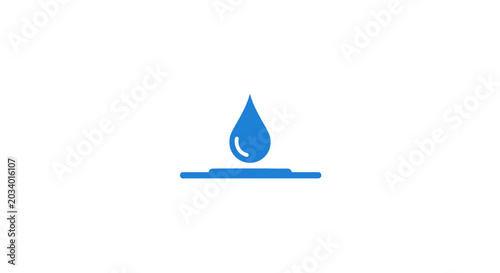 A blue water droplet icon on a white background.