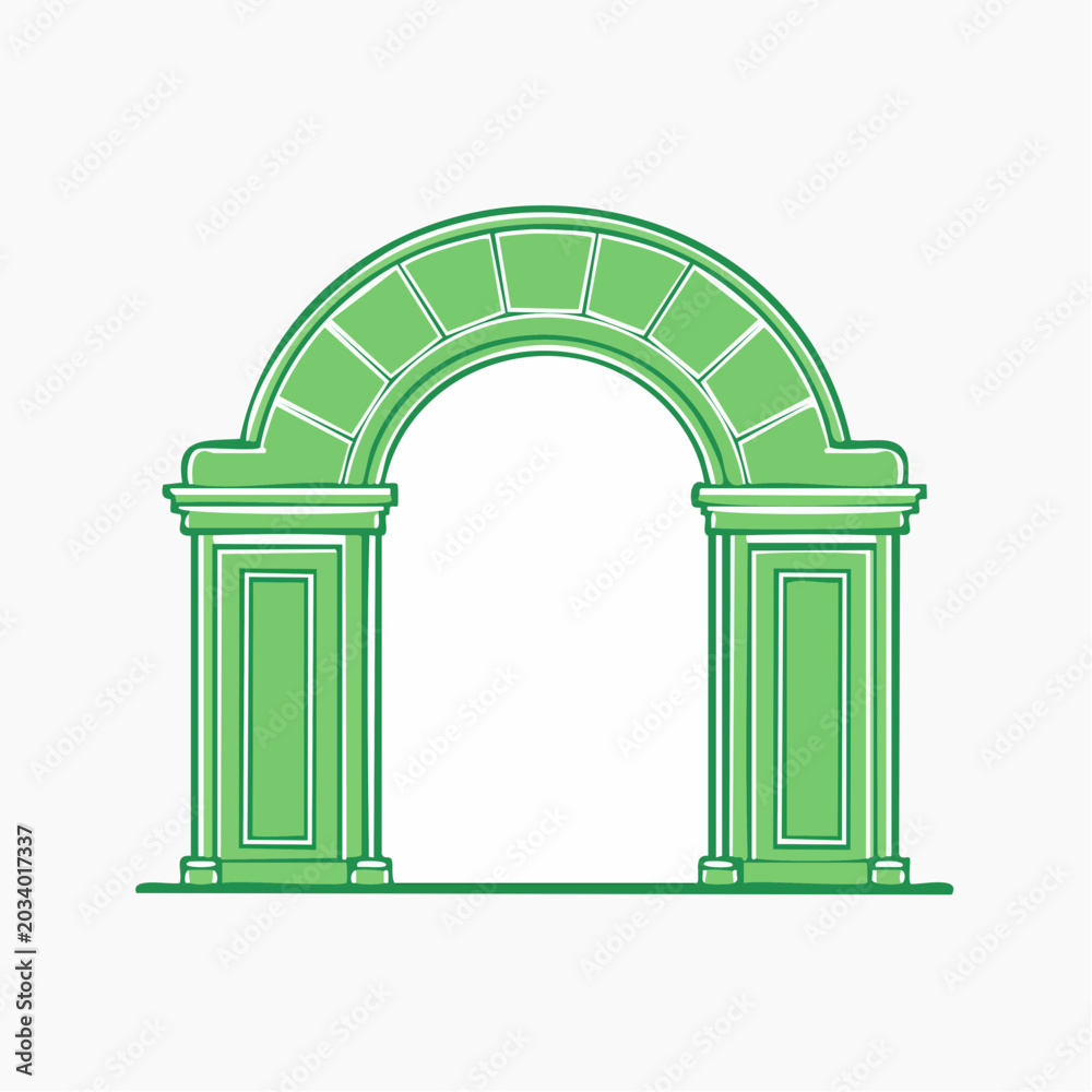 Fototapeta premium Green Archway Illustration