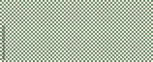 Sage green checkerboard seamless pattern vector. Retro checkered background texture in dark green grass and cream French style tile grid graphic for sports merch, nursery print, graduation web banner
