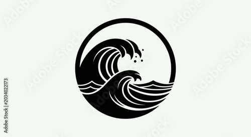 Bild auf Leinwand Wave emblem design