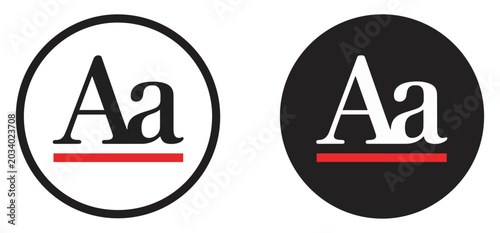 Slika na platnu font size preview vector icon