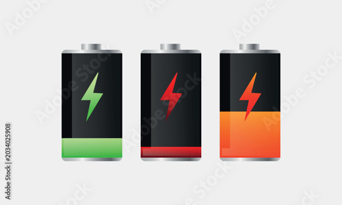 Foto Set glossy alkaline storage battery with fast charging symbol