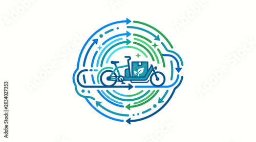 Eco friendly bicycle delivery service logo.