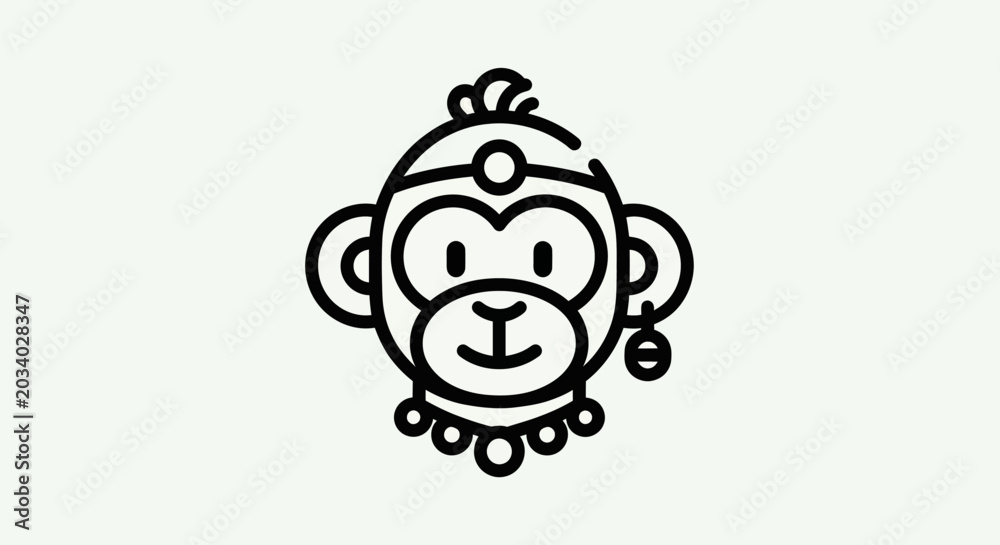 Obraz premium Stylized monkey face icon