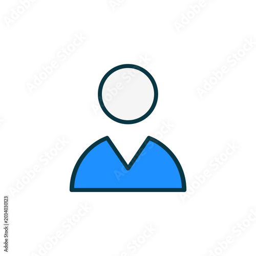 User icon with filled outline style symbol for personal profile