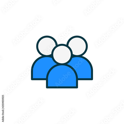 User group icon with filled outline style symbol for community members