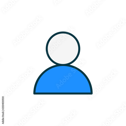 User icon with filled outline style symbol for personal profile