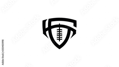 Abstract football logo in a shield