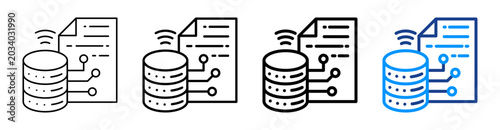 Smart Data Icon Different Style Outline Collection Set