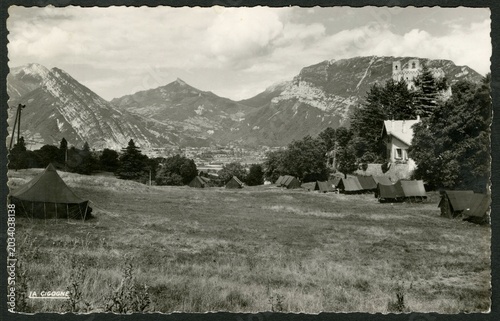 SASSENAGE.ISÈRE.VUE SUR LE MASSIF DE LA CHARTREUSE.CAMP E.D.F.FRANCE
