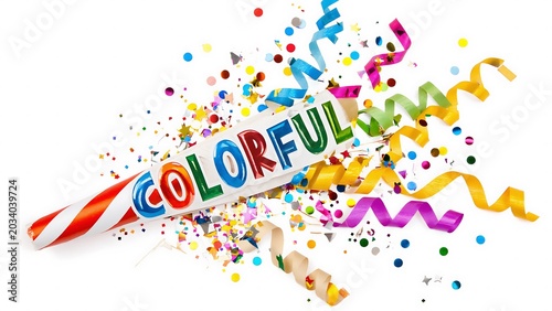 Colorful celebration with party blower