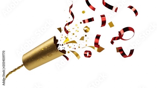Golden party popper explosion