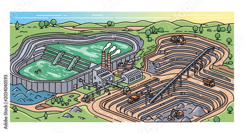 Large Industrial Complex with Multiple Buildings and Infrastructure.