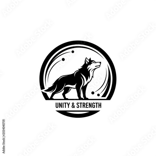 Lion Illustration Symbolizing Unity and Strength Emblem.