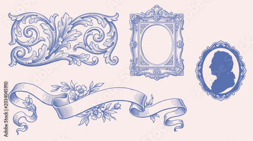 Tableau sur toile Vintage vector set retro cards