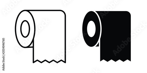 Photos Toilet paper roll icon vector Illustration, Solid and stroke Style Icon