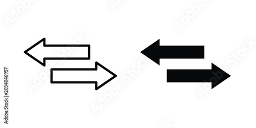 Tableau sur toile Transfer arrows icon vector Illustration, Solid and stroke Style Icon