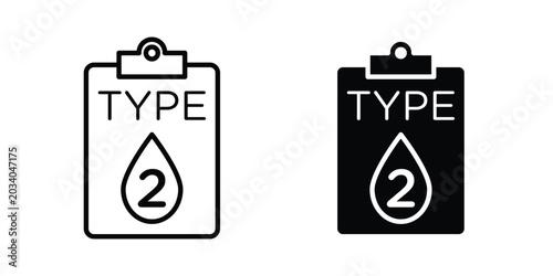 Type diabetes icon vector Illustration, Solid and stroke Style Icon