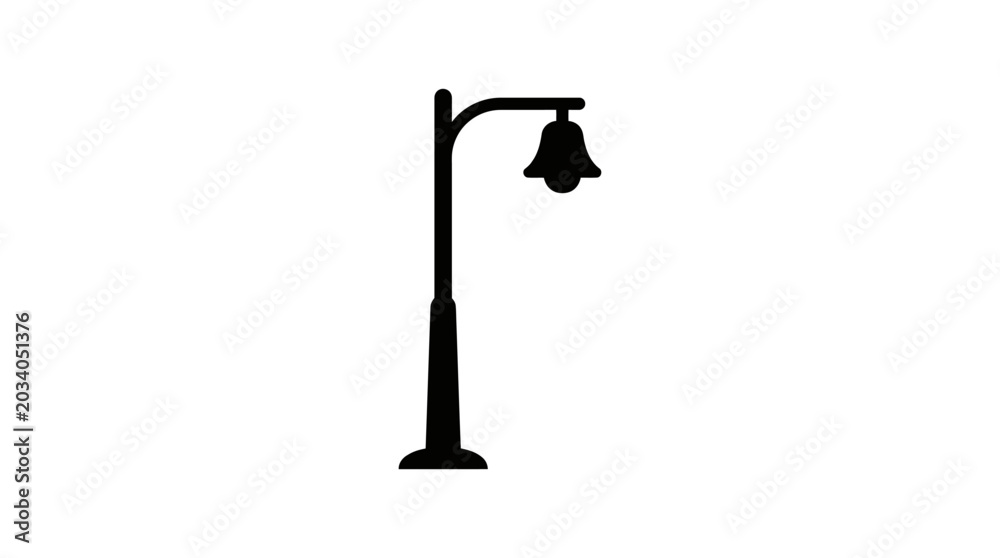 Naklejka premium Street lamp silhouette against a white background simple graphic design