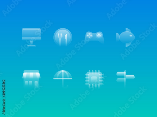 Glassy Icons Collection — Modern Gradient UI Vector Icon Pack #13
