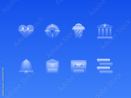 Glassy Icons Collection — Modern Gradient UI Vector Icon Pack #14