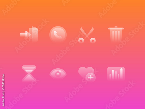 Glassy Icons Collection — Modern Gradient UI Vector Icon Pack #12
