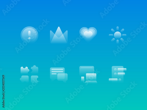 Glassy Icons Collection — Modern Gradient UI Vector Icon Pack #15