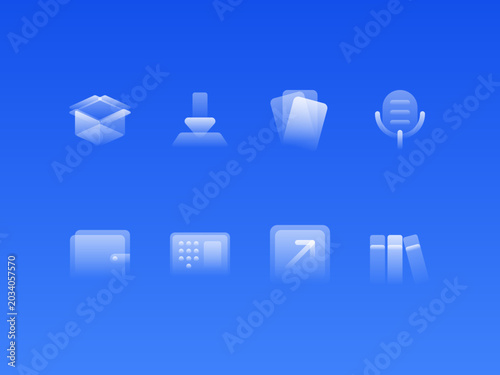 Glassy Icons Collection — Modern Gradient UI Vector Icon Pack #18