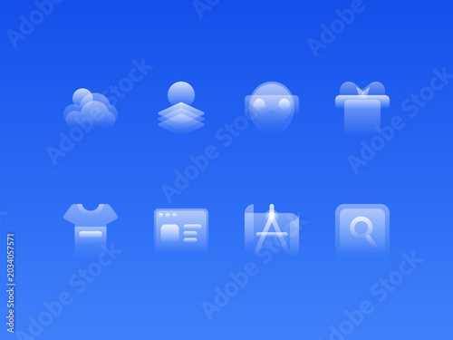 Glassy Icons Collection — Modern Gradient UI Vector Icon Pack #16
