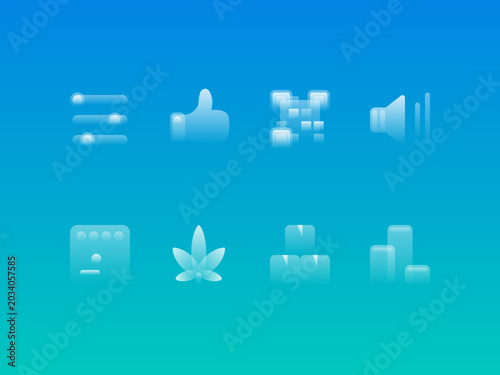 Glassy Icons Collection — Modern Gradient UI Vector Icon Pack #17
