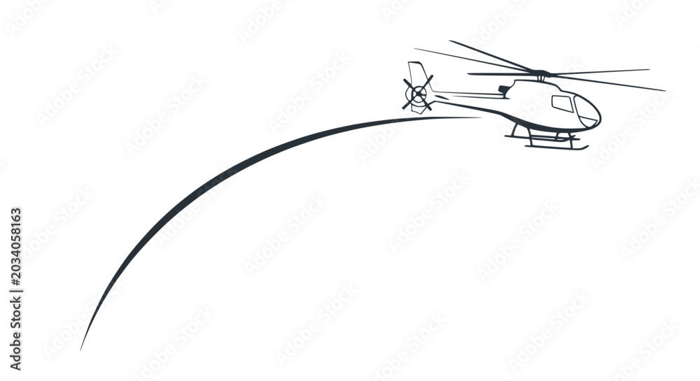 Fototapeta premium Helicopter flying in the air.