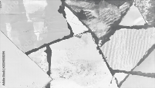 Valokuva Broken tile floor with cracked pieces on a surface