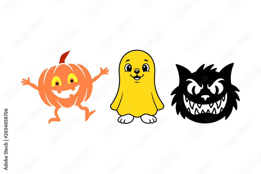 Fototapeta premium Halloween icons set