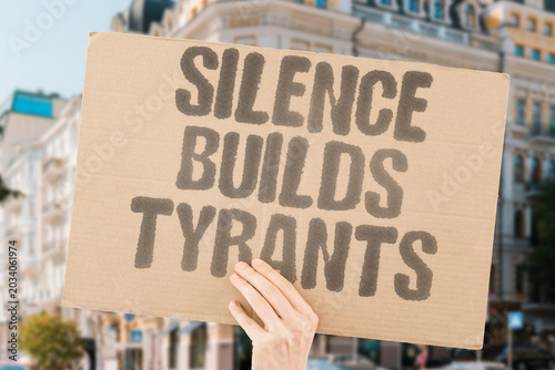 Fotografie "Silence Builds Tyrants" Passive crowds invite control
