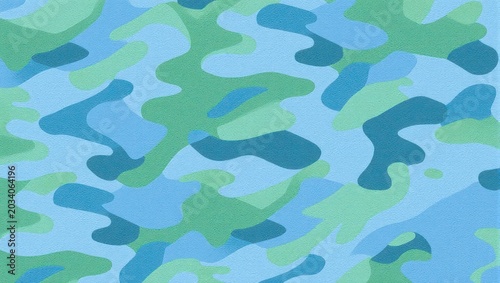 Blue and Green Camouflage Pattern for Modern Design.