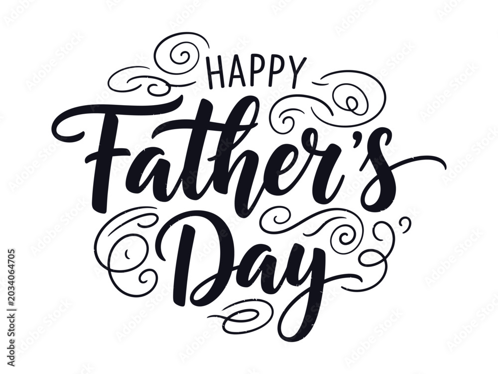 Obraz premium Happy father's day calligraphy greeting