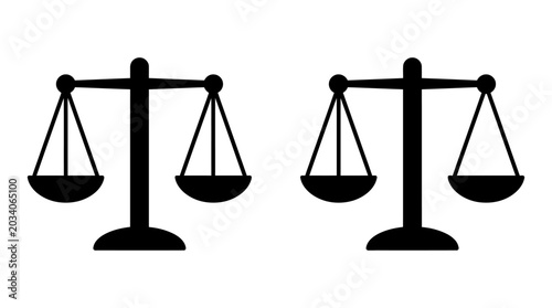 Bild auf Leinwand Scales Of Justice Silhouette Against White Background Legal Symbolism
