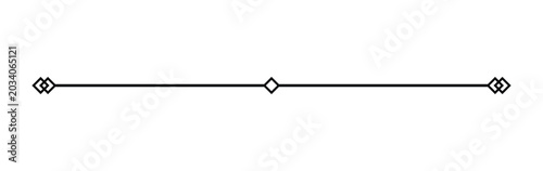 Cuadro en lienzo Minimal black divider line with diamond shapes