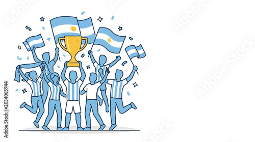 Foto Argentina National Team Fans Celebrating Soccer Championship Victory