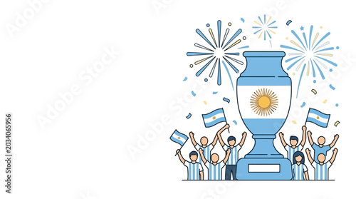 Argentina Soccer Championship Celebration Illustration
