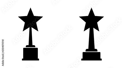 Tableau sur toile Star trophy silhouettes on a white background simple graphic design