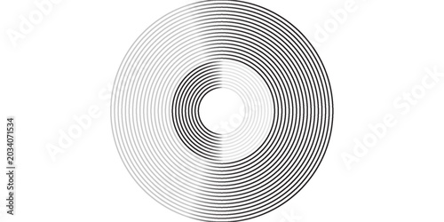 Fotografie Black mascara circular texture, brush stroke isolated on white background
