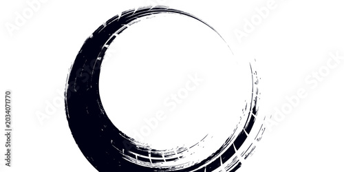 Tire track. Car, bike, motorcycle tyre mark with grunge effect isolated on white background. Wheel footprint on the road.