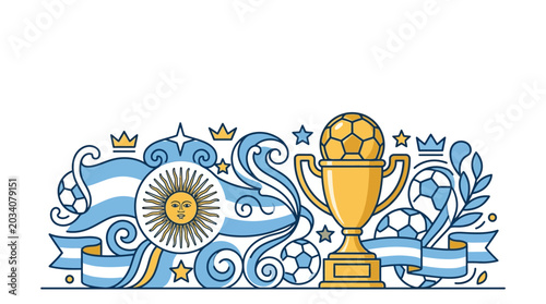 Bild auf Leinwand Argentina Soccer Championship Celebration Illustration