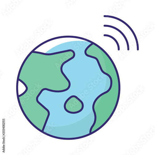Global Wireless Vector icon which can easily modify or edit